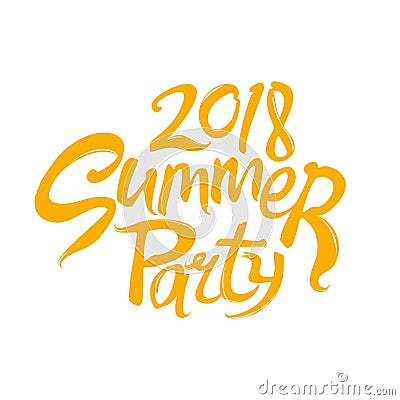 Summer Party Logo. 2018. Stock Photo