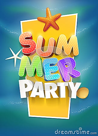 Summer Party Poster Vector Illustration