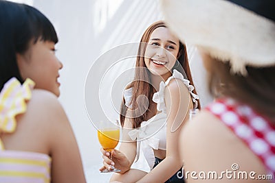 Summer party toasting with juice Stock Photo