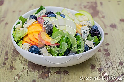 Summer peach blueberry salad Stock Photo