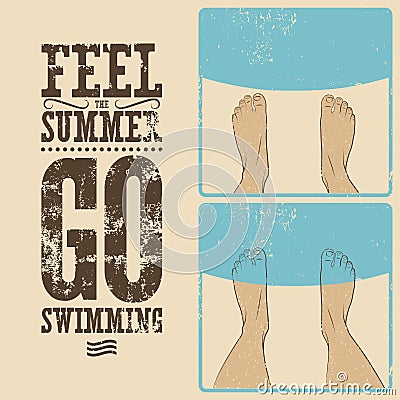 Summer phrase typographic vintage grunge poster design. Vector Illustration