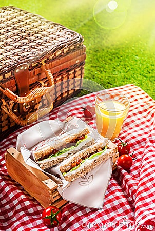 Summer picnic sandwiches Stock Photo