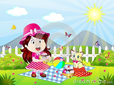 Summer Picnic Spirit Vector Illustration Vector Illustration