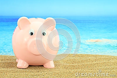 Summer piggy bank Stock Photo