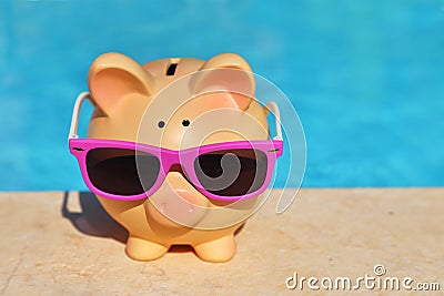 Summer piggy bank Stock Photo