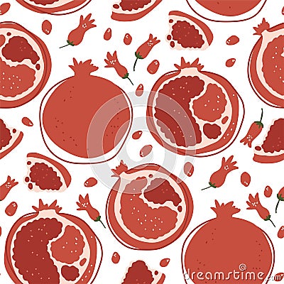 Summer fruit cartoon doodle seamless pattern Vector Illustration