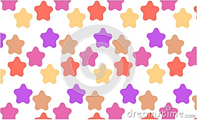 Summer print lilac yellow orange stars Vector Illustration