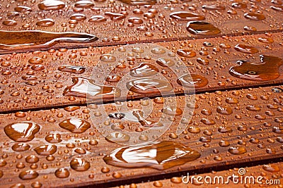 Summer rain on deck Stock Photo