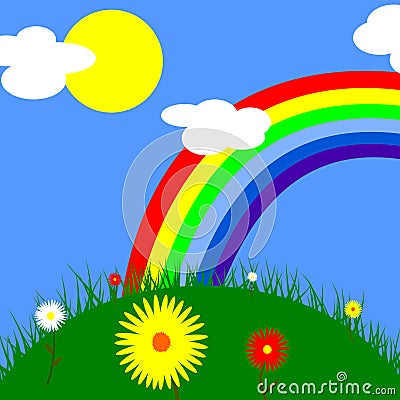 Summer rainbow Stock Photo