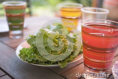 Summer refreshment cocktails Stock Photo