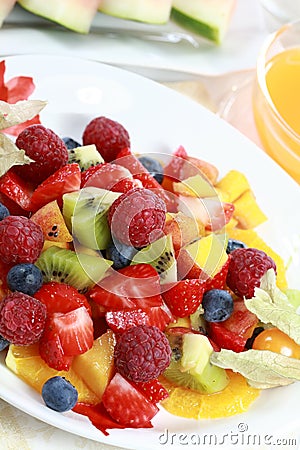 Summer refreshment - fruit salad Stock Photo