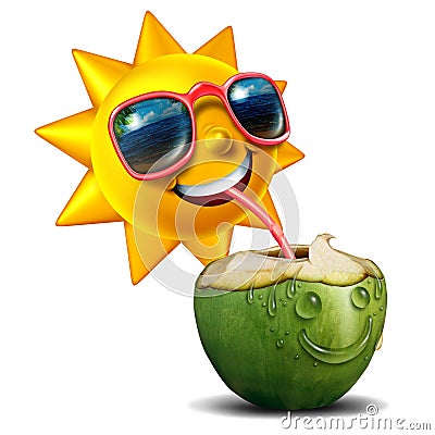 Summer Refreshment Cartoon Illustration