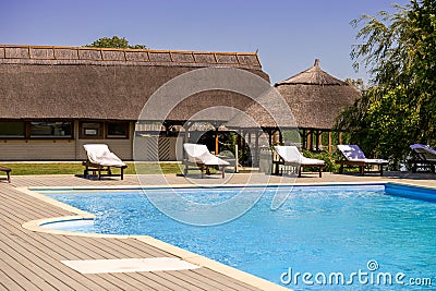 Summer resort in Danube Delta, ecotourism in Romania Stock Photo