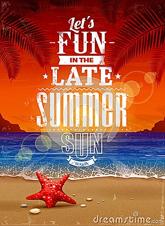 Summer retro poster Vector Illustration