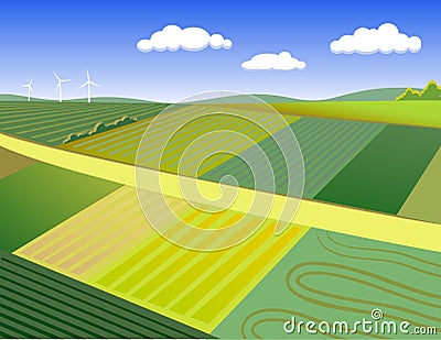 Summer rural landscape Stock Photo