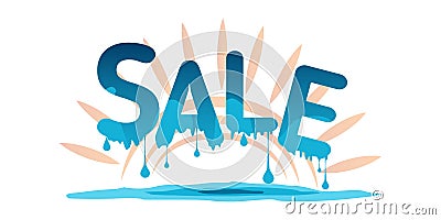 Summer sale background, poster, banner with SALE title Vector Illustration