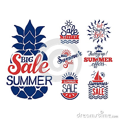 Summer sale badge vector. Vector Illustration