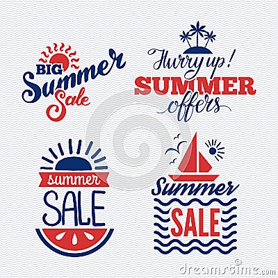 Summer sale badge vector. Vector Illustration