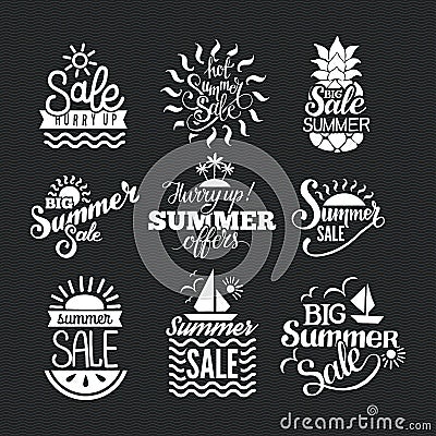 Summer sale badge vector. Vector Illustration