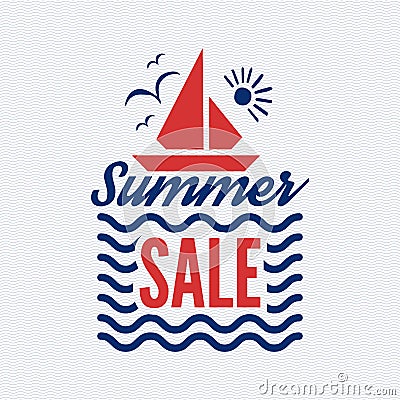 Summer sale badge vector. Vector Illustration