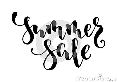 Summer sale. Hand drawn calligraphy and brush pen lettering. Vector Illustration