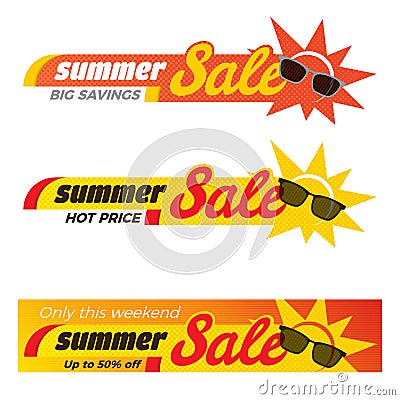 Summer Sale label price tag banner badge template sticker design Vector Illustration