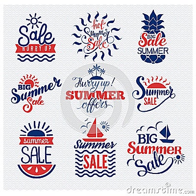 Summer sale logo vector Vector Illustration