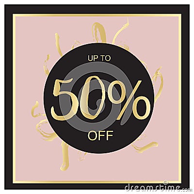 Summer Sale Luxury black,pink and gold Banner, for Discount Poster, Fashion Sale, backgrounds, in vector Vector Illustration