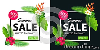 Summer sale offer banner decorative element with its symbol,modern and fashionable design Vector Illustration