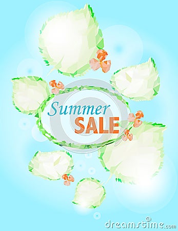 Summer sale polygonal background Vector Illustration