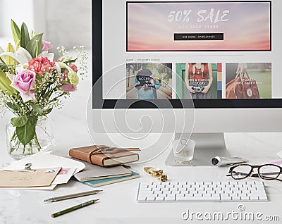 Summer Sale Promotion Discount Marketing Save Concept Stock Photo