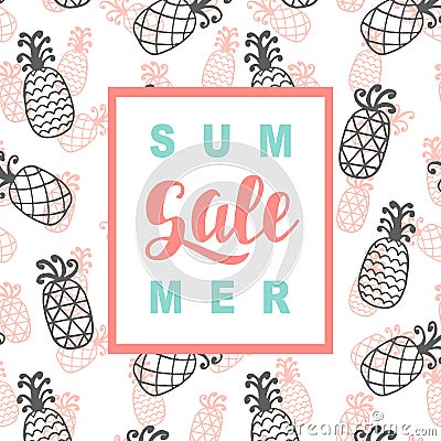 Summer Sale promotional banner template Vector Illustration