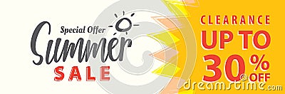 Summer Sale set V.5 30 percent heading design for banner or post Vector Illustration