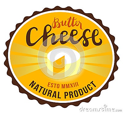 Butter cheese symbols, food, quality handmade, natural product, vector collection images for your logo, label, emblems. Vector Illustration