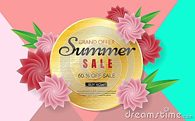 Summer sale template banner Vector background Vector Illustration