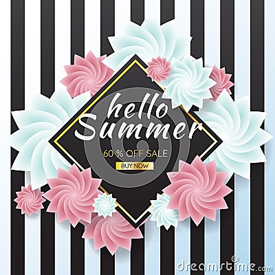 Summer sale template banner Vector background Vector Illustration