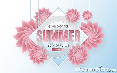 Summer sale template banner Vector background Vector Illustration