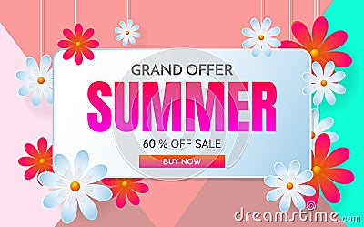 Summer sale template banner Vector background Vector Illustration