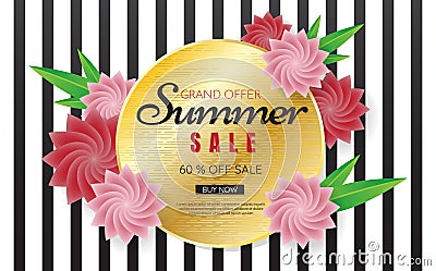 Summer sale template banner Vector background Vector Illustration