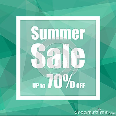 Summer Sale Up to 70% off with polygon abstract background style. design for a shop and sale banners. Vector Illustration