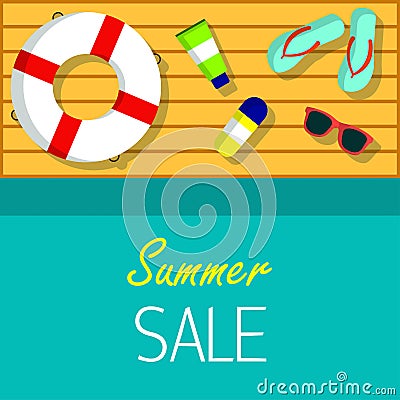 Summer sale Vector background for web, banner, promotion, flyer, cover, brochure Vector Illustration