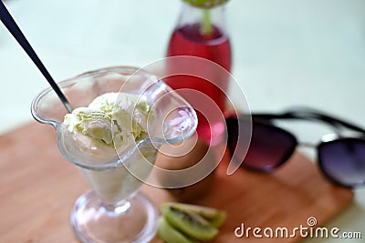 Summer scene with ice cream Stock Photo