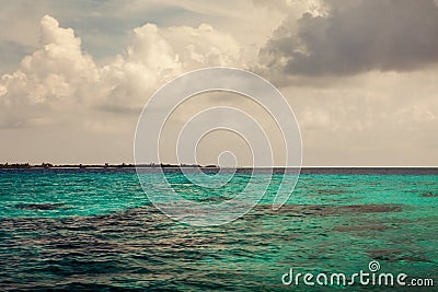 Summer sea with blue water wave. Outdoor tropical summer sea paradise.Tranquility of turquoise water Stock Photo