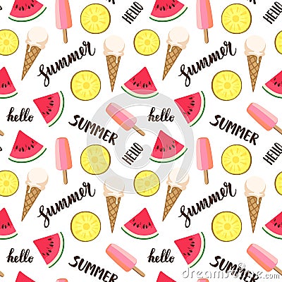 Summer seamless pattern Vector Illustration