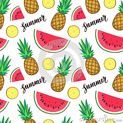 Summer seamless pattern Vector Illustration