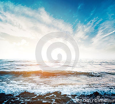 Summer seascape sunrise Stock Photo