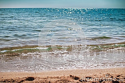 Summer seascape - wave with clear water Stock Photo