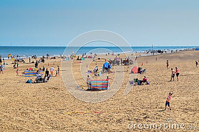 Summer seaside beach at Mablethorpe Editorial Stock Photo