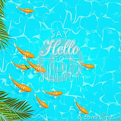 Summer seaside view Vector Illustration