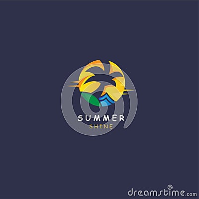 summer shine event logo design vector illustration Vector Illustration